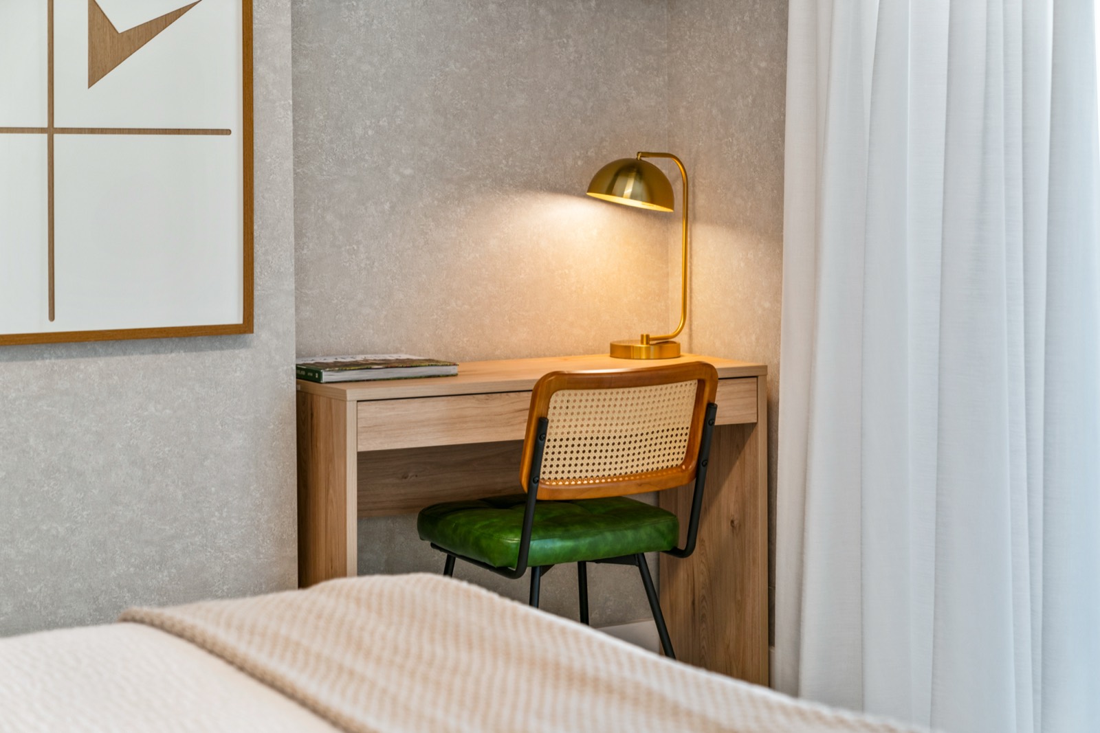 Dedicated workspace with desk and chair